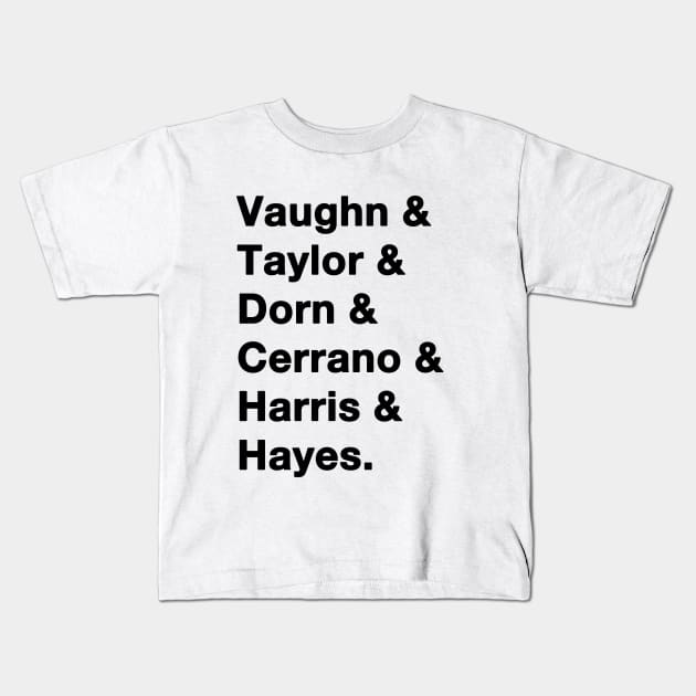 Major League Names Kids T-Shirt by IdenticalExposure